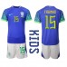 Maillot de foot Brésil Fabinho #15 Extérieur vêtements enfant Monde 2022 Manches Courtes (+ pantalon court)